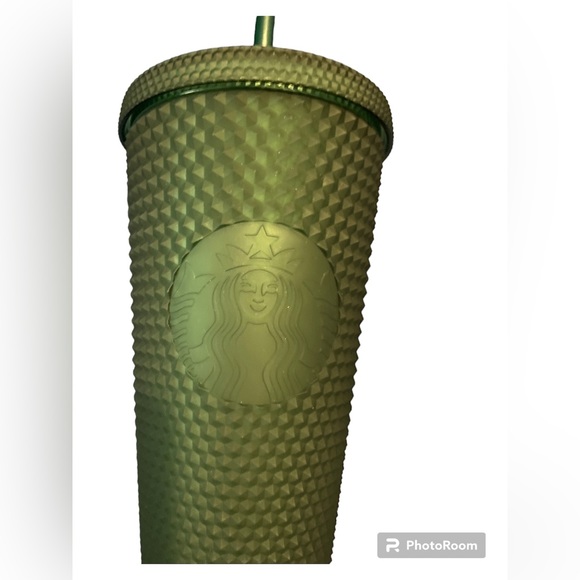 🆕 Dark Green Starbucks cup with straw 16oz w/Winnie the Pooh straw cover - Picture 3 of 6